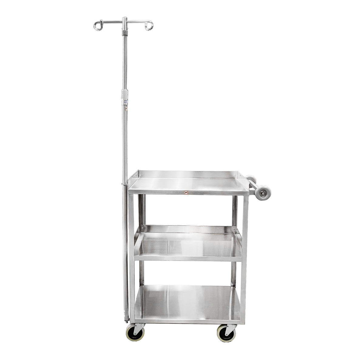 Blickman 7534SS-IV utility cart with IV pole