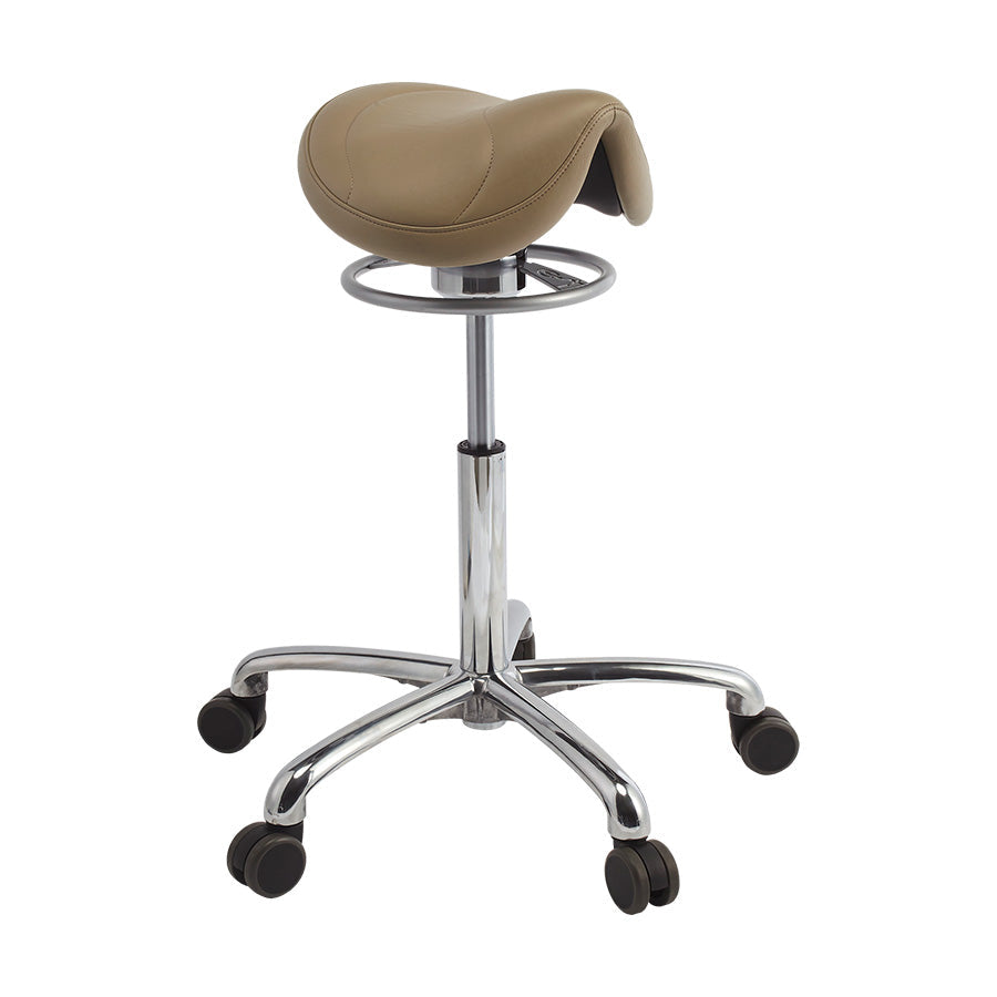 Brewer 135 Series Saddle Stools - Jumper 135JS & Amazone 135AS - Amazone (13" seat) / Low height / Papyrus (Tan)