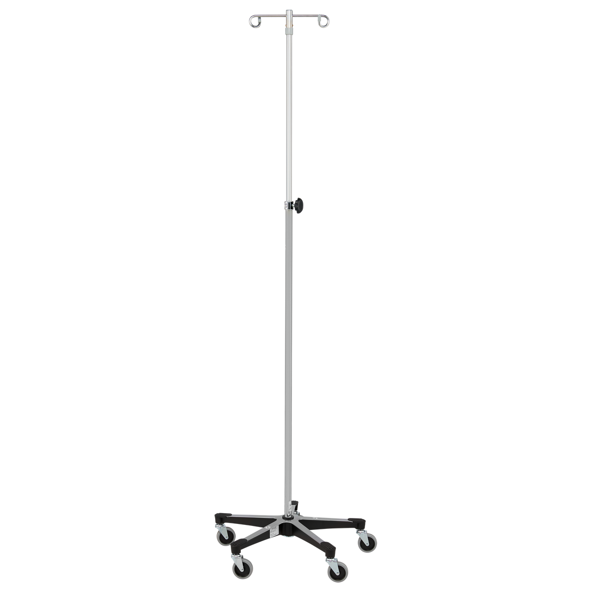 Blickman 1415SS Tru-Loc stainless steel IV stand, 5-leg base