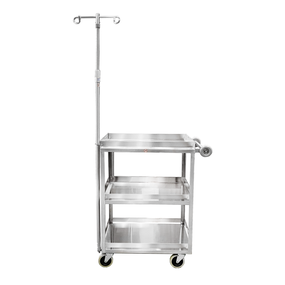 Blickman 7534SS-GR4-IV utility cart with guardrails and IV pole