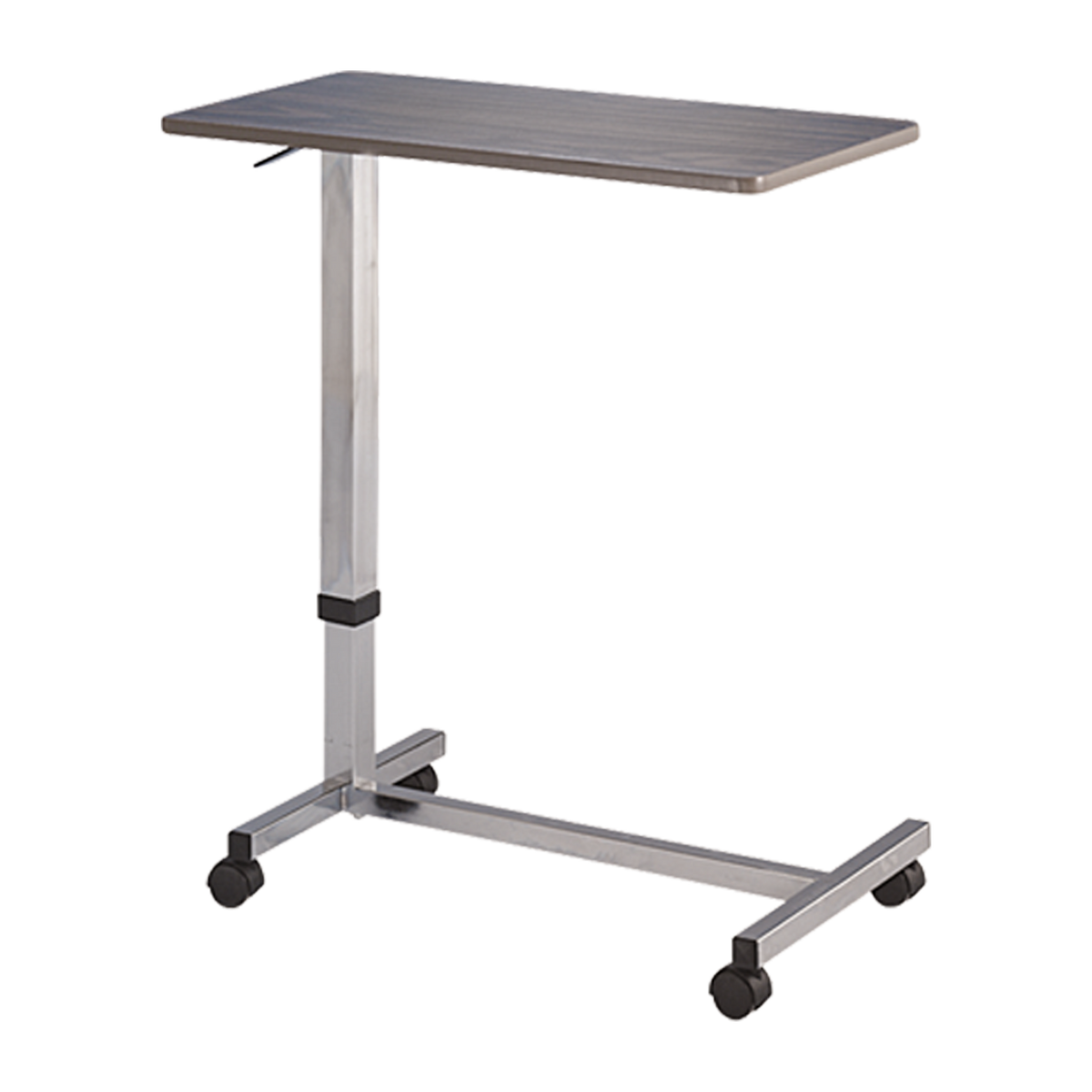 Blickman 3400 overbed table with walnut laminate top