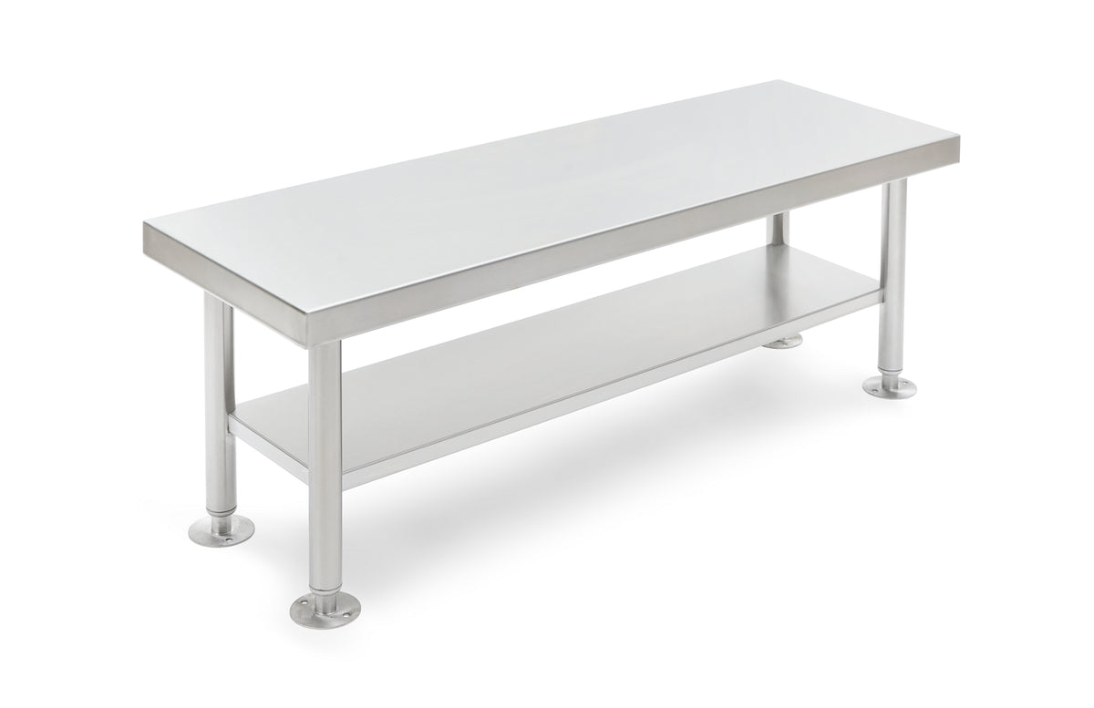 Blickman 4110SS freestanding gowning bench with shelf