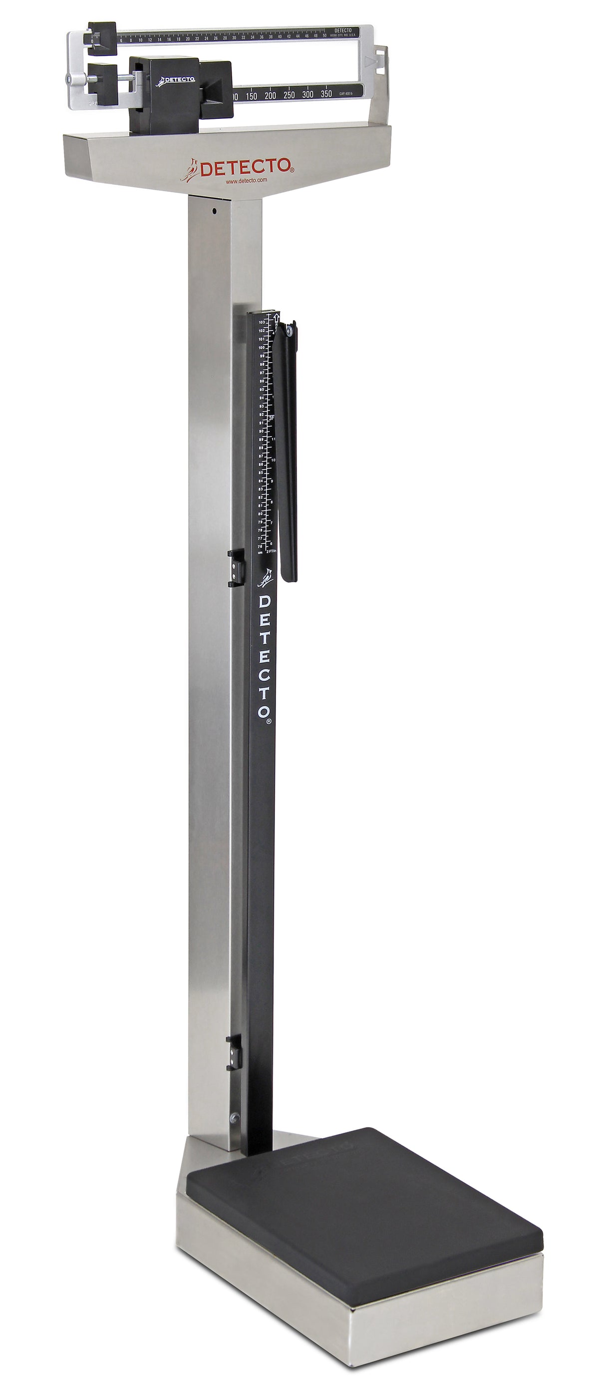 Detecto 439S Stainless Steel Physician's Beam Scale with Height Rod - view 3