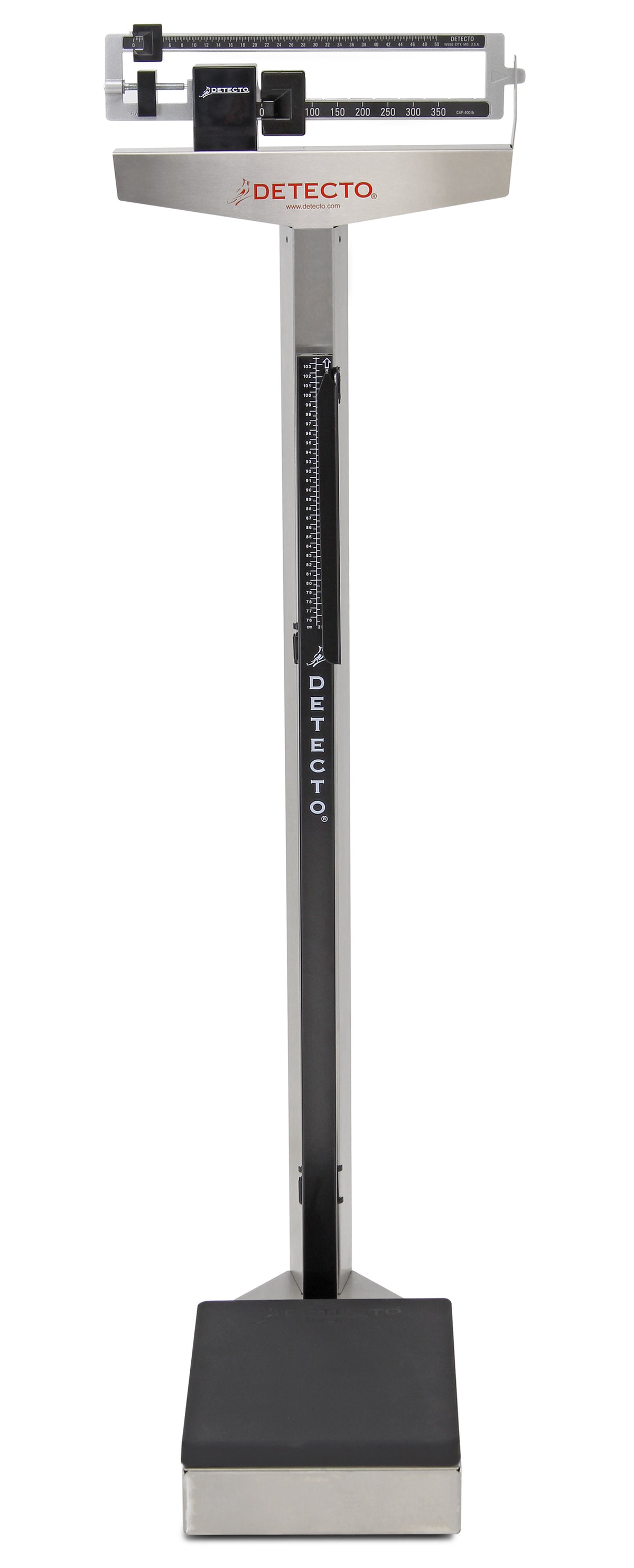 Detecto 439S Stainless Steel Physician's Beam Scale with Height Rod