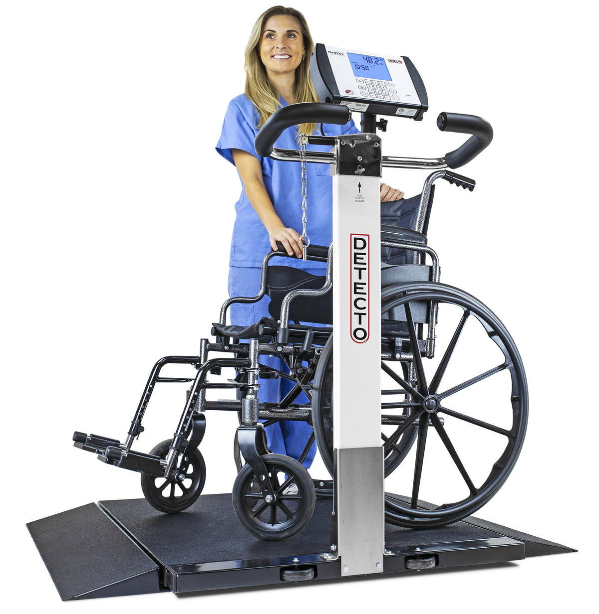 Detecto 6550 Portable Wheelchair Scale with Folding Column - view 2