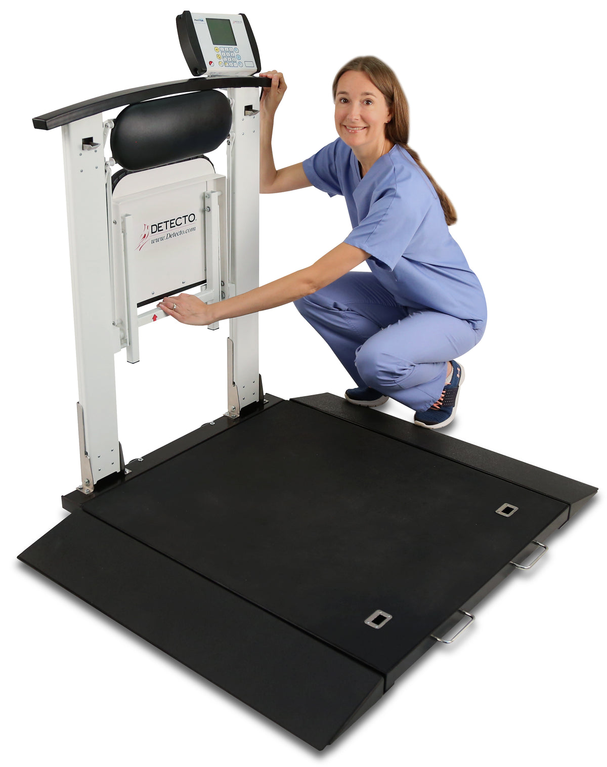 Detecto 6570 Portable Wheelchair Scale with Folding Column & Seat - view 4