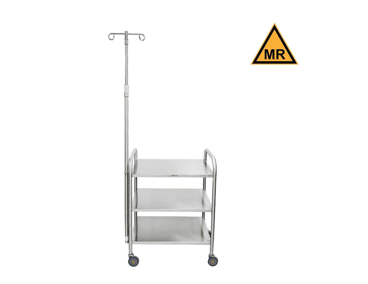 Blickman 7536SS-IV-MR MR Conditional utility cart with IV pole