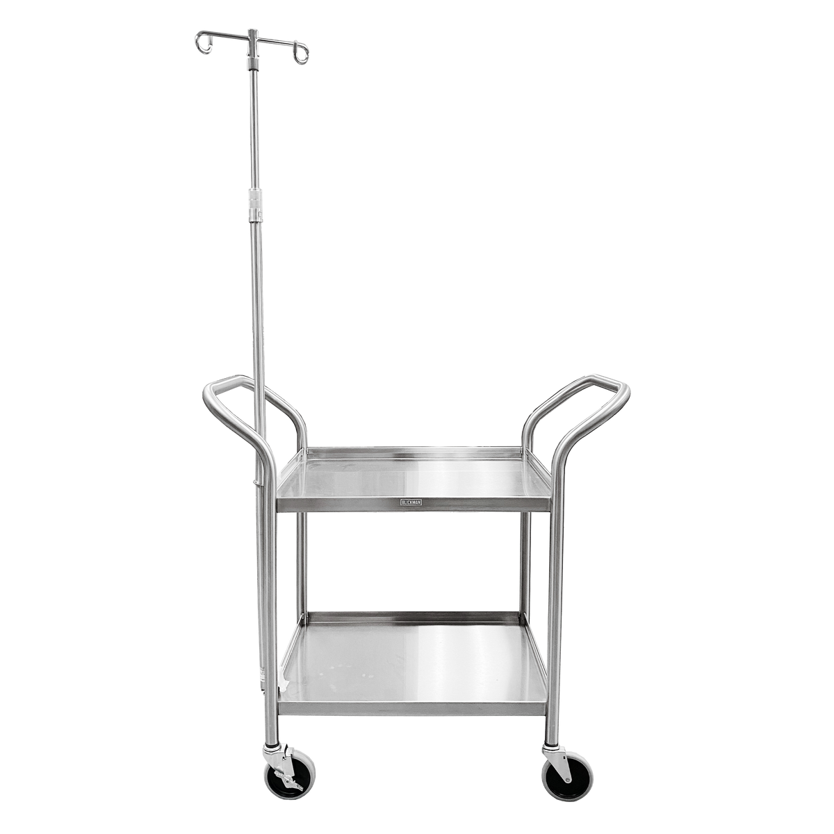 Blickman 7537SS-IV heavy-duty utility cart with IV pole