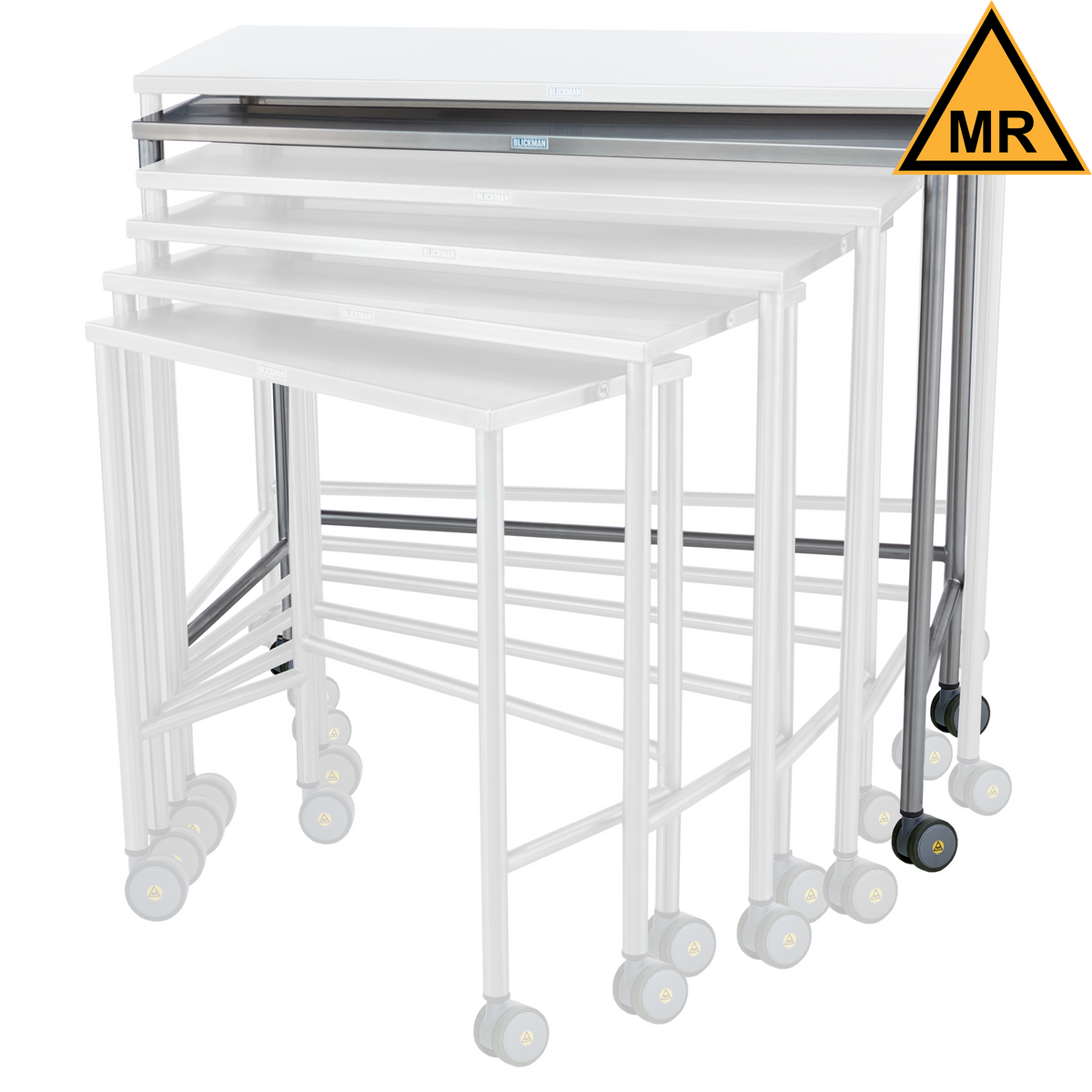 Blickman Nested Stainless Steel Instrument Tables (7821-7827 7823MR