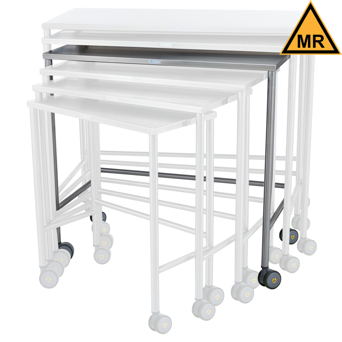 Blickman Nested Stainless Steel Instrument Tables (7821-7827 7824MR