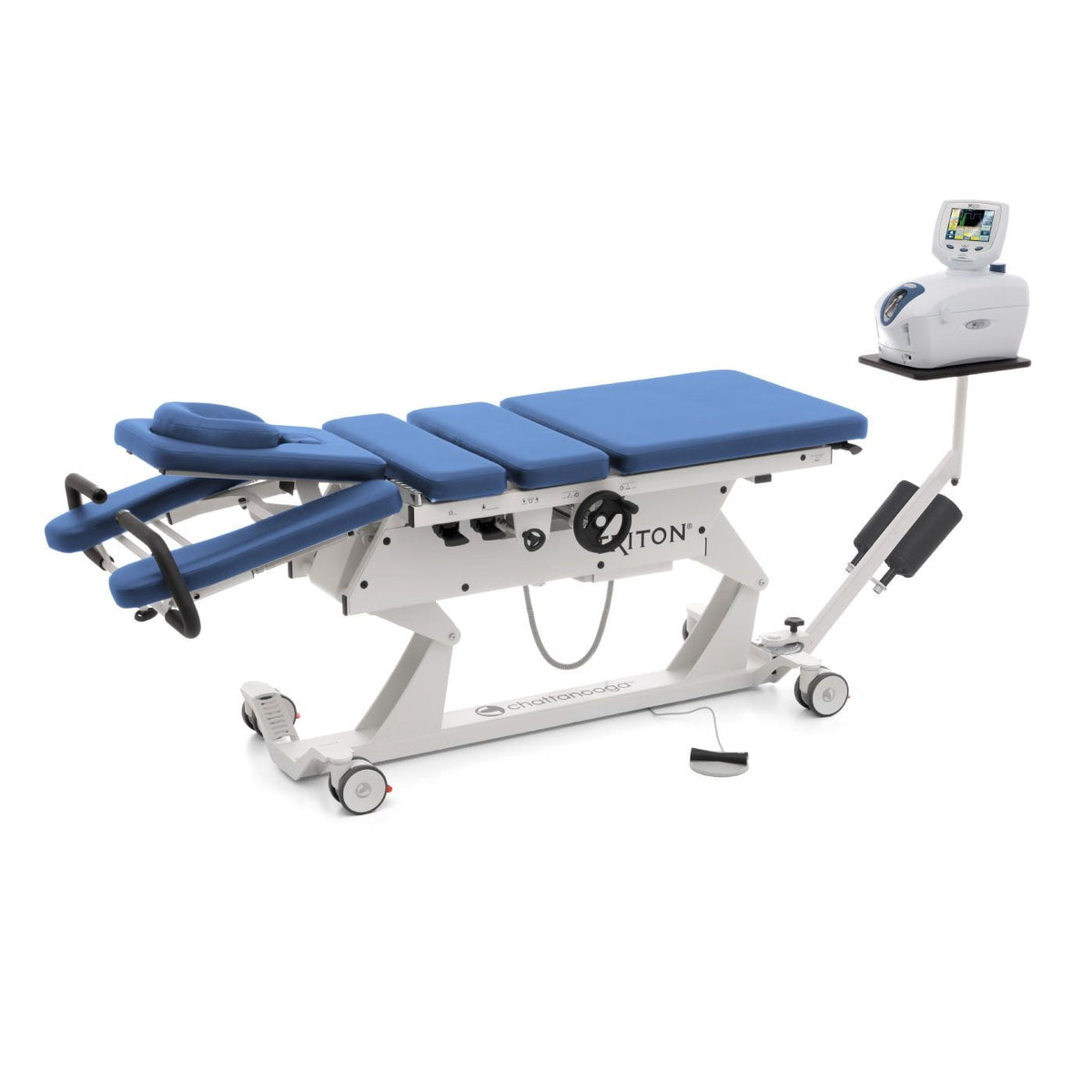 Chattanooga Triton 6M traction table, blue upholstery