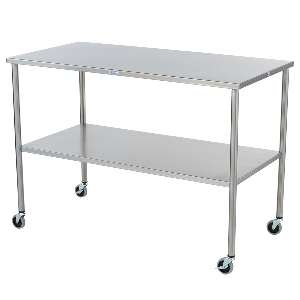Blickman Howard stainless steel instrument table with shelf