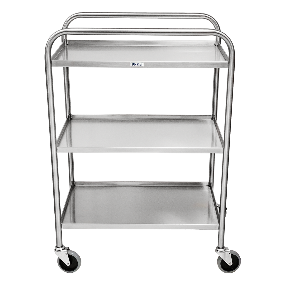 Blickman 7535SS medium-duty stainless steel utility cart with side rails