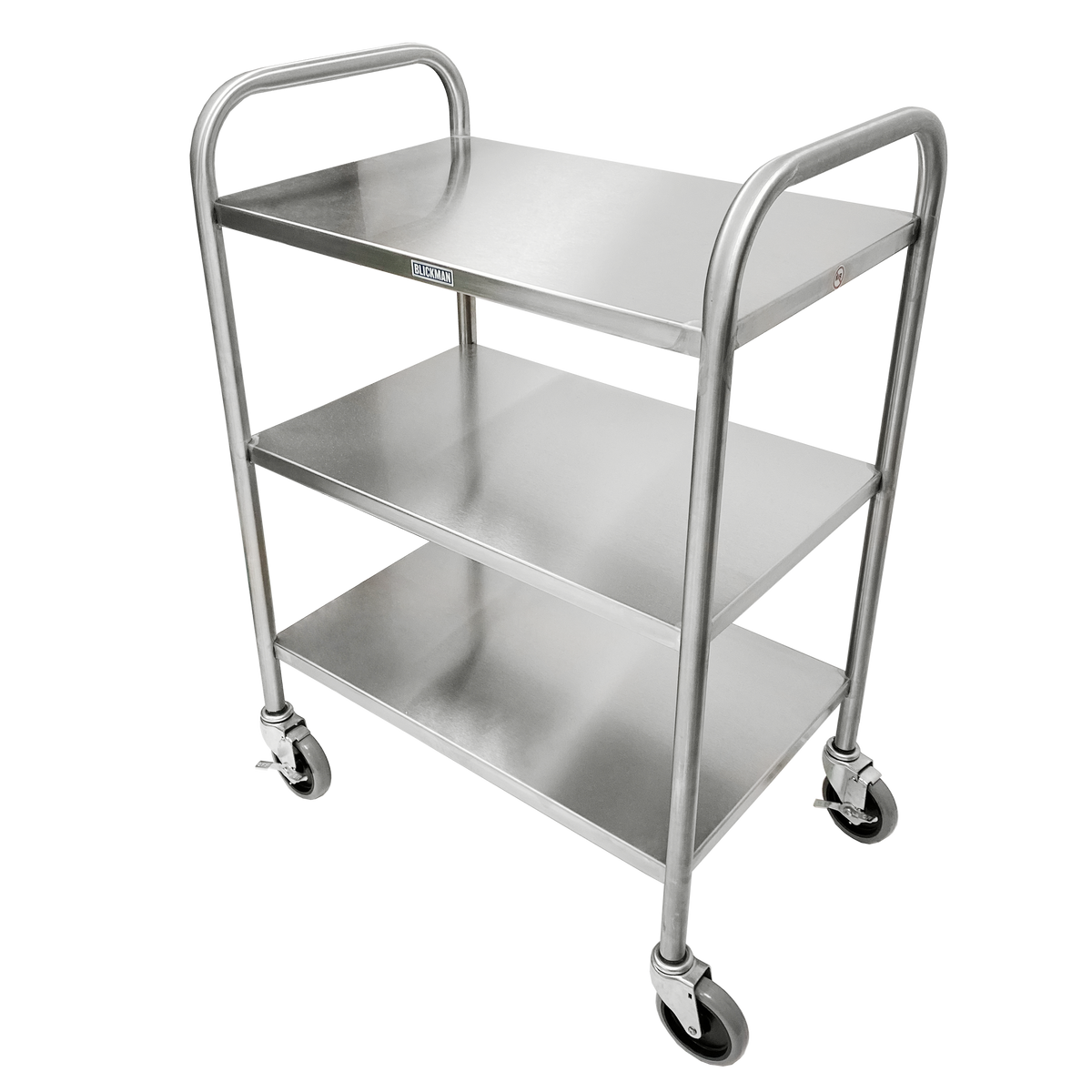 Blickman 7536SS stainless utility cart, three shelves
