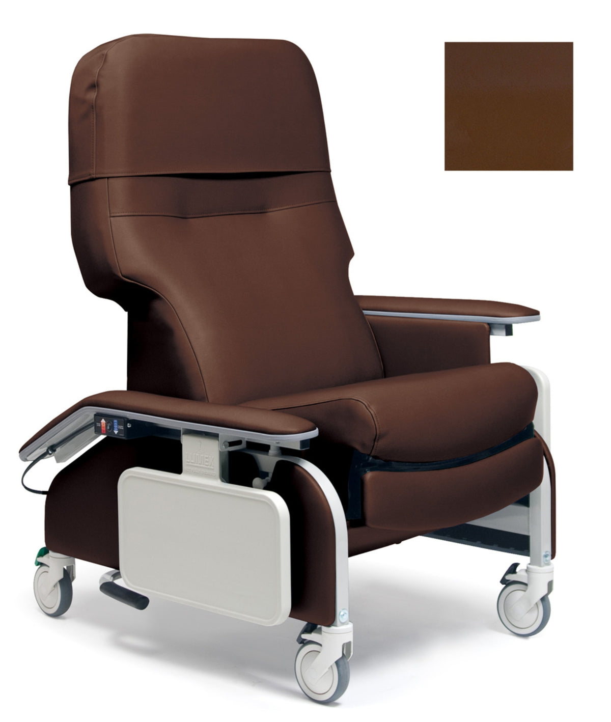 Lumex 566DG Deluxe Clinical Care Recliner with Drop Arms in Chestnut