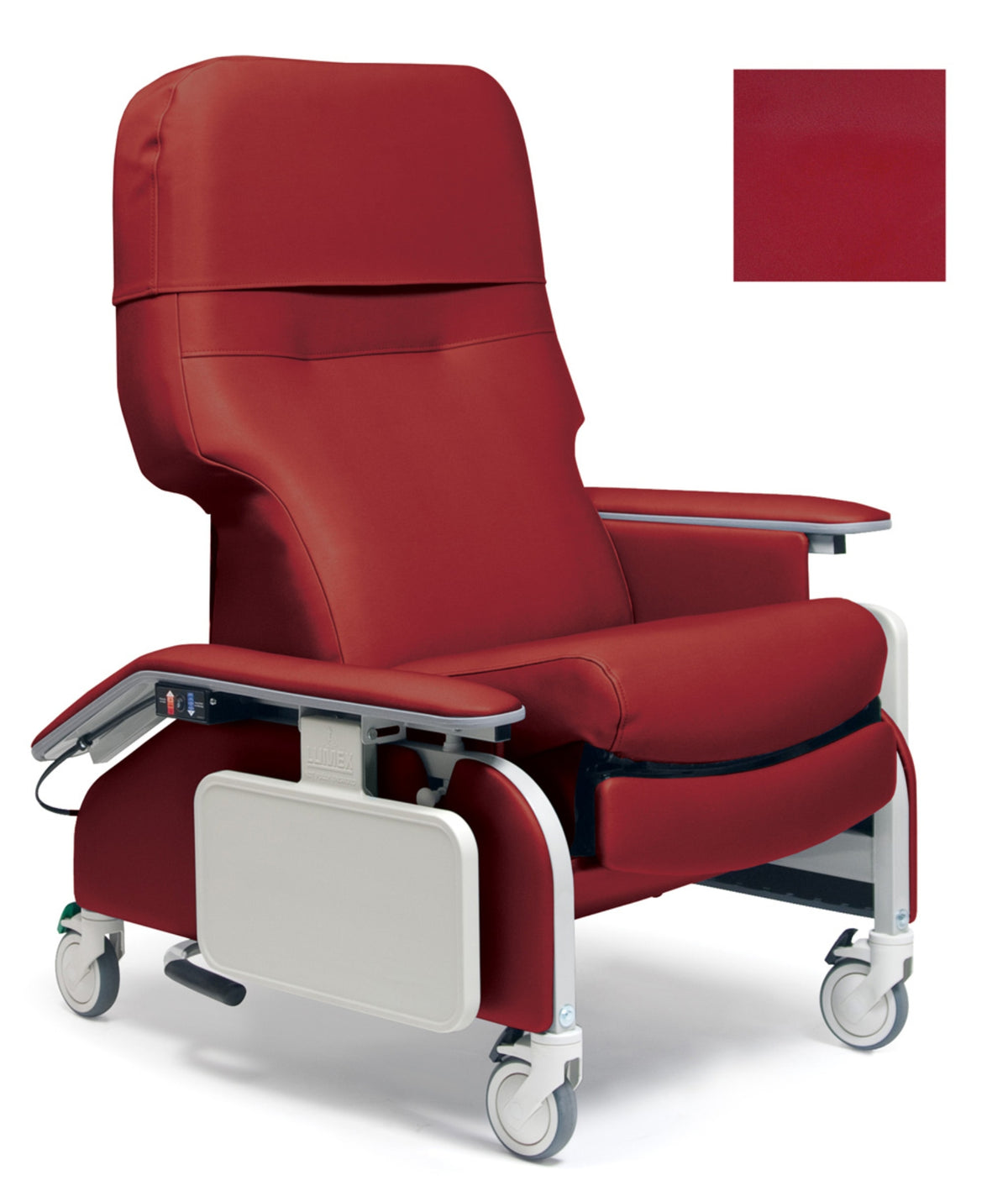 Lumex 566DG Deluxe Clinical Care Recliner with Drop Arms in Berry