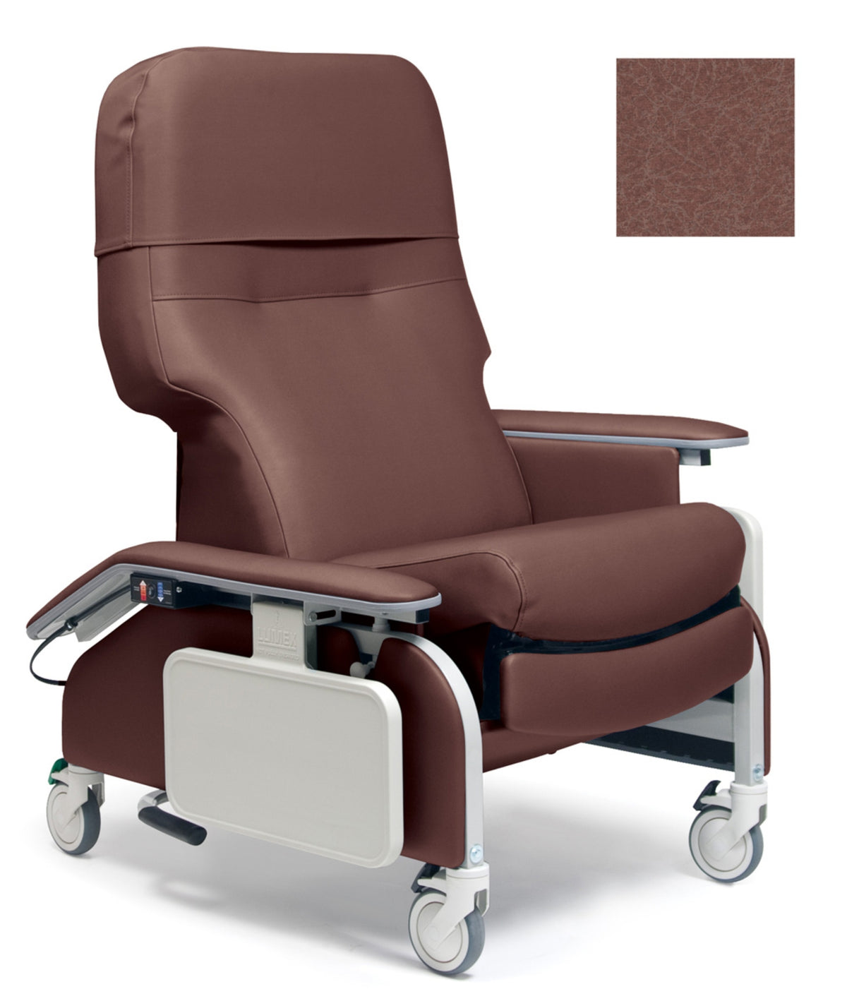 Lumex 566DG Deluxe Clinical Care Recliner with Drop Arms in Wineberry