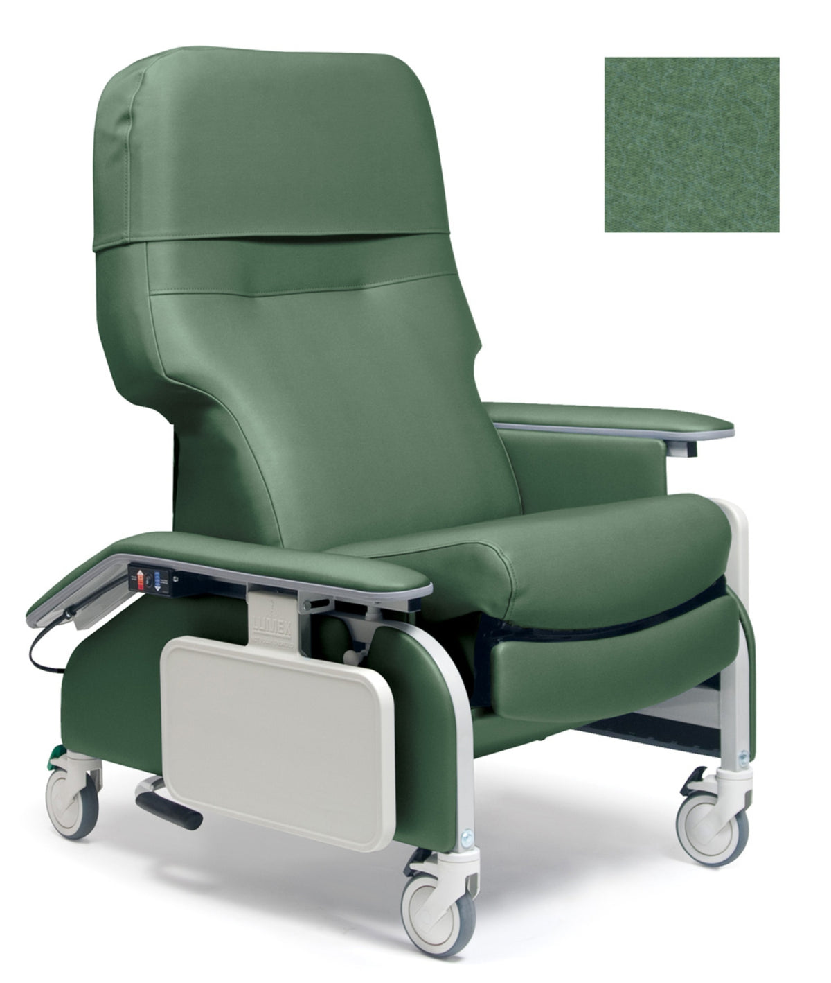 Lumex 566DG Deluxe Clinical Care Recliner with Drop Arms in Blue Jade