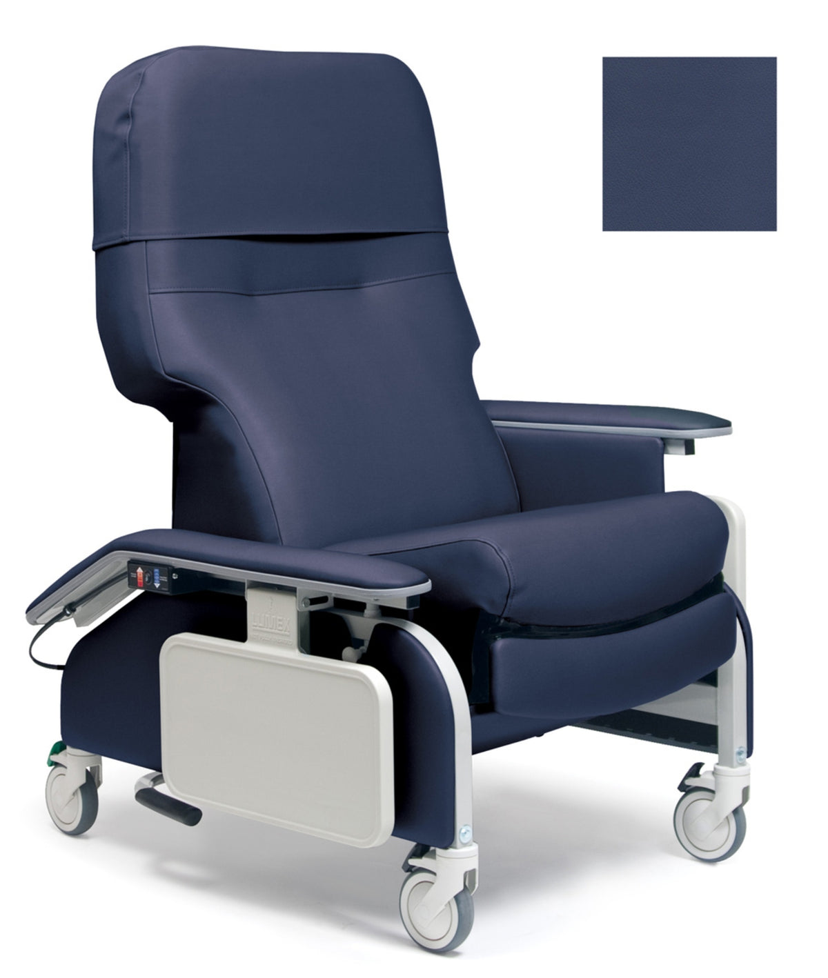Lumex 566DG Deluxe Clinical Care Recliner with Drop Arms in Imperial Blue