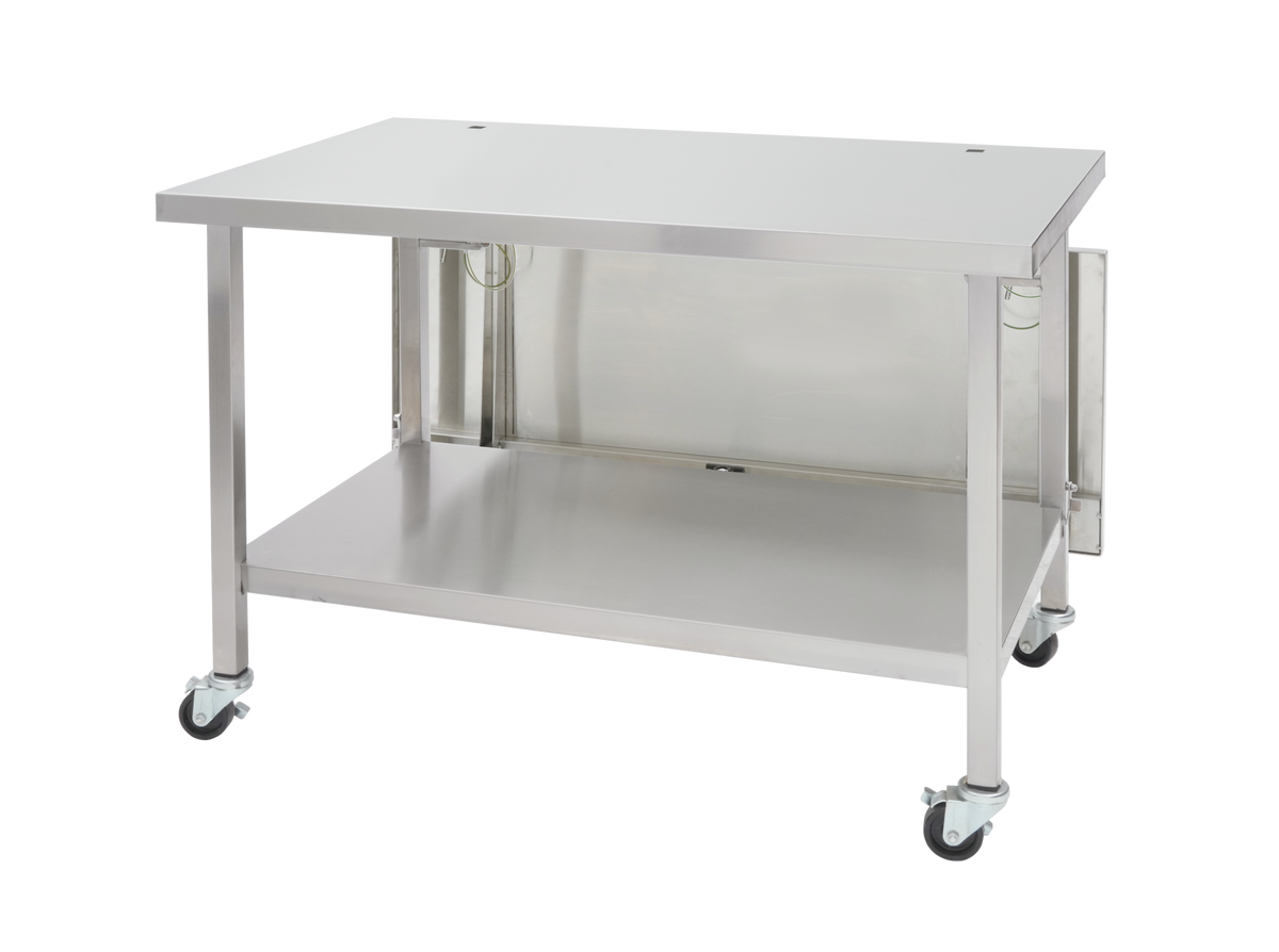 Blickman BT manual back table with overshelf folded