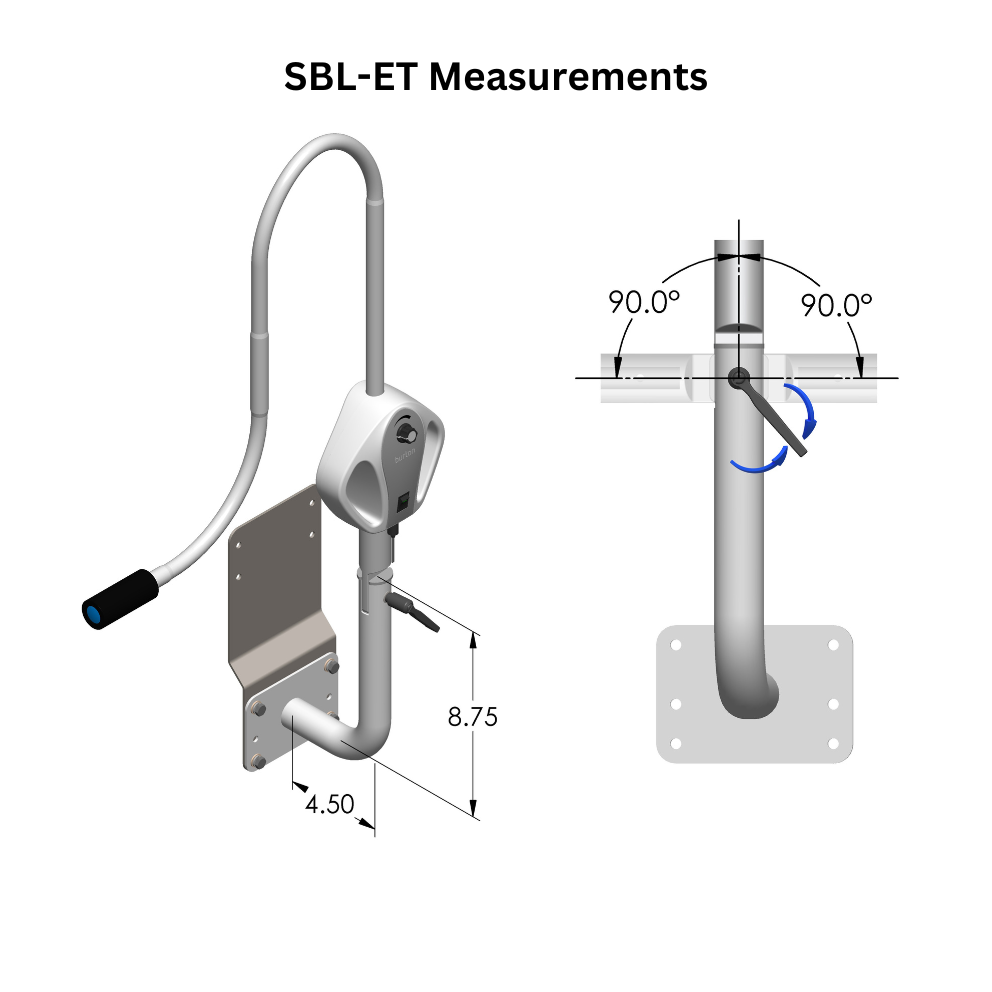 Super Bright Spot LED exam table mount dimensions