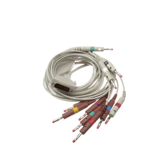 Welch Allyn CP 50/CP 150 10-Lead ECG Patient Cable – AHA, Banana, 1 m (719653)