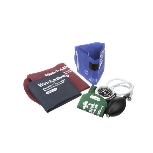 Welch Allyn DuraShock DS45 Integrated Aneroid – 4-Cuff FlexiPort Kit, Sizes 09 to 12 (DS45-MC)