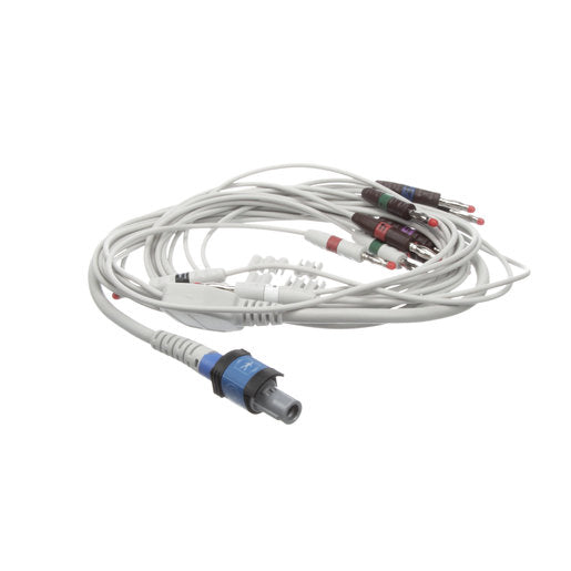 Welch Allyn CardioPerfect PRO 10-Lead Resting Patient Cable – AHA, 4 mm Banana (RE-PC-AHA-BAN)