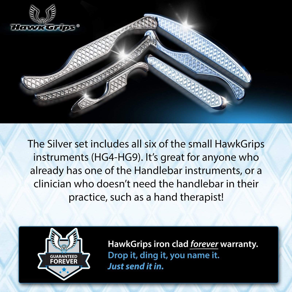 HawkGrips Silver Set | Complete Small IASTM Tools