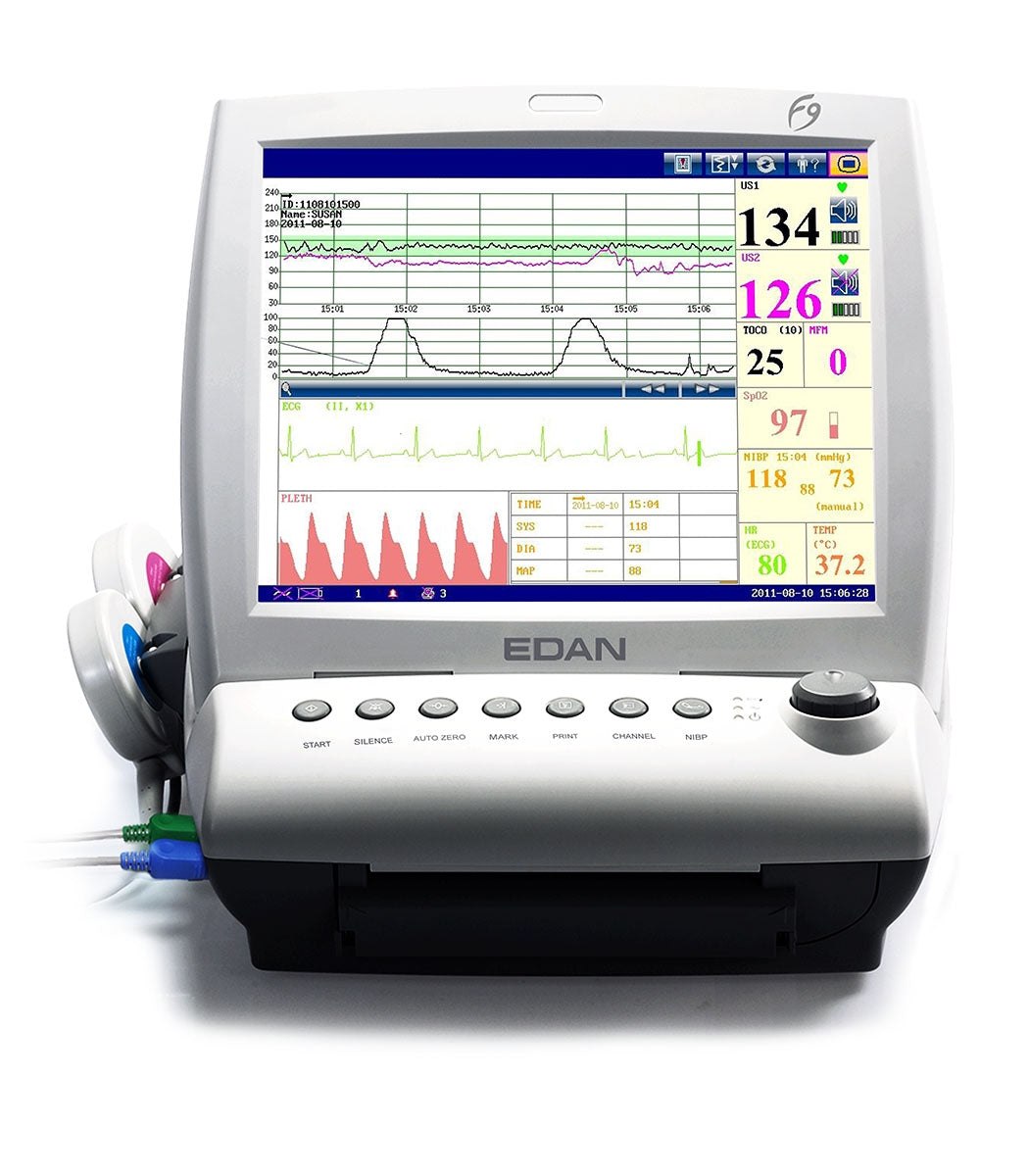 Edan F9 Express fetal and maternal monitor with DECG/IUP