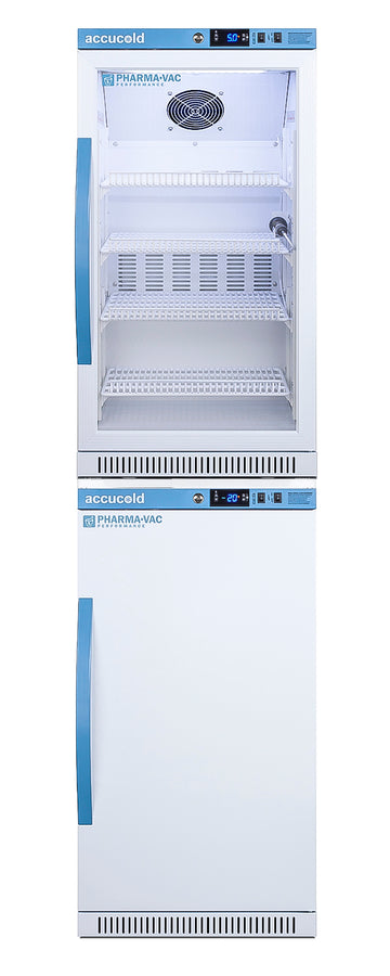 Accucold ARG31PVBIADA-AFZ2PVBIADASTACK glass door stacked refrigerator/freezer, front view