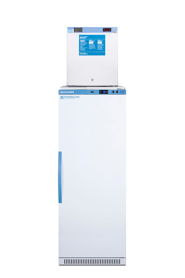 Accucold ARS12PV-FS24LSTACKMED2 solid door refrigerator with FS24L freezer