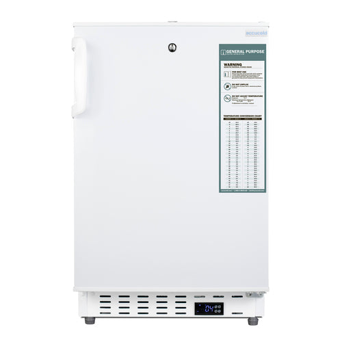 Accucold ADA404REF white ADA built-in refrigerator, front
