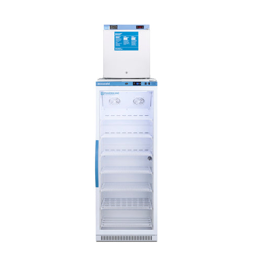 Accucold ARG12PV-FS24LSTACKMED2 glass door refrigerator with FS24L freezer