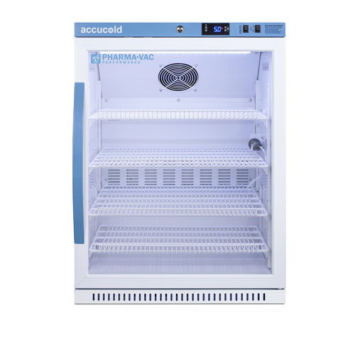Accucold ARG61PVBIADA glass door ADA height vaccine refrigerator, front view