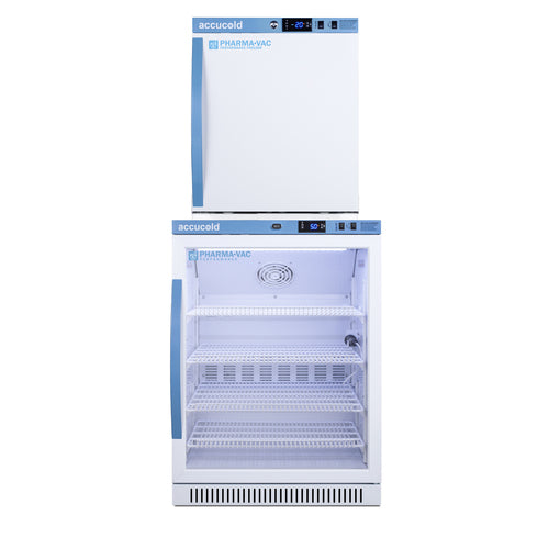 Accucold ARG6PV-AFZ1PVSTACK glass door stack, front
