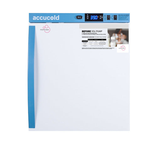 Accucold MOMCUBE ARS1MLMC countertop breast milk refrigerator, front