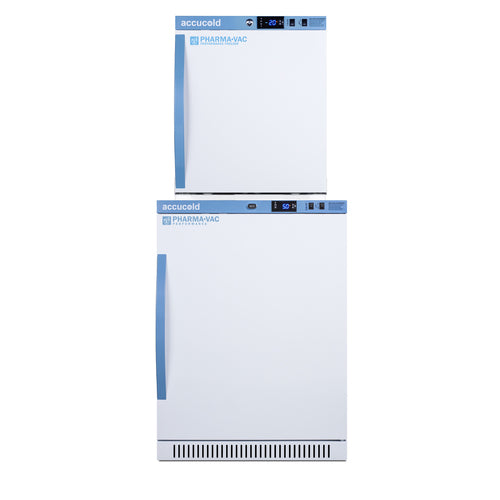 Accucold ARS6PV-AFZ1PVSTACK stacked refrigerator/freezer, front