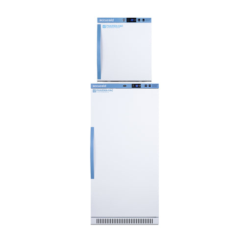 Accucold ARS8PV-AFZ1PVSTACK solid door vaccine refrigerator freezer stack front