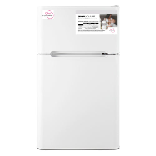 Accucold MOMCUBE CP34WMC white refrigerator-freezer, front view