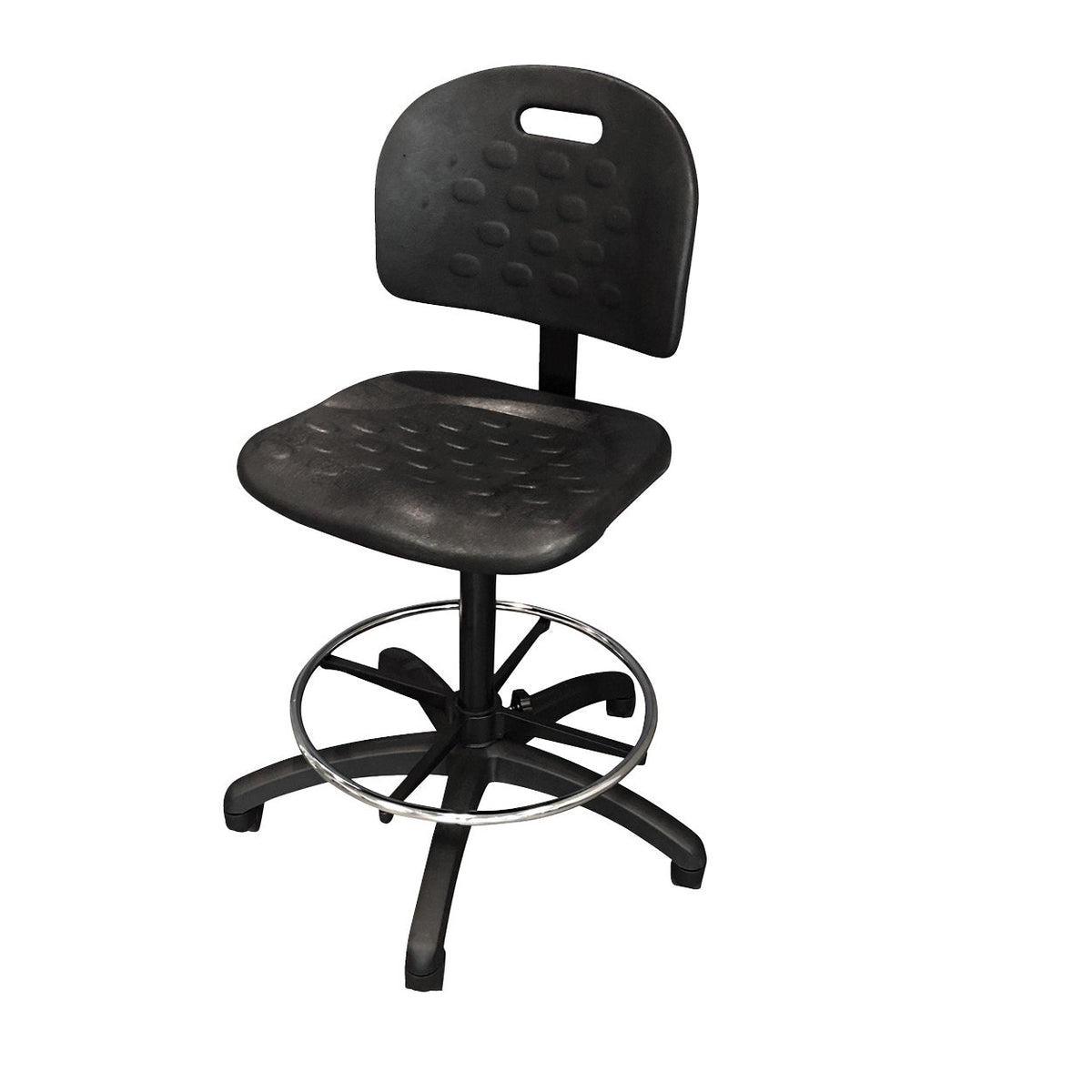 Brewer PT-3-C polyurethane tilting stool with casters