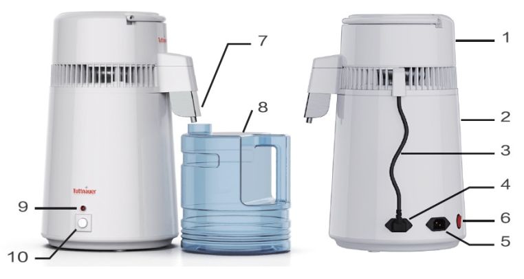 Tuttnauer DS1G 1-Gallon Steam Water Distiller - alternate view