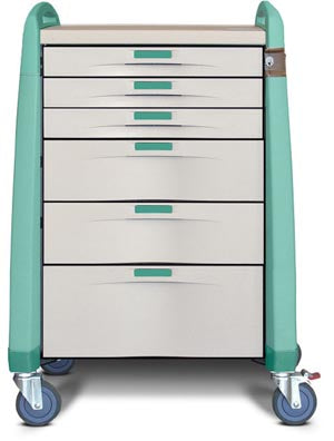 Standard Cart, 43 H X 24" D X 31" W Extreme Green Keyless Lock (3) 3" Drawers (2) 6" Drawers and (1) 10" Drawers