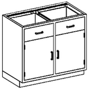 Base Cabinet 35W x 35 3/4"H x 22"D Stainless Steel Adjustable Shelf 1/4-1/2 Drawer 35" Over Hinged Doors 1/4-1/2 Drawers 35" Over Hinged Doors
