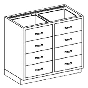 Base Cabinet 35W x 35 3/4"H x 22"D 1/4-1/2 Drawers