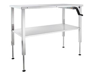 Hydraulic Instrument Table 60W x 30 - 42"H x 30"D 3" Casters Brake Shelf Manual Crank