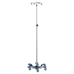 IV Stand, 4 Hook, 6 Leg, Powder Coated Low Center of Gravity Base