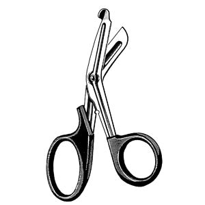 Multi-Cut Utility Scissors, Black, Angled, Serrated, 7 1/2 Overall Length