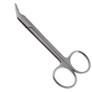 Wire Cutting Scissor, Serrated, Angled, 4.75