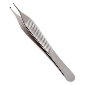 Adson Tissue Forceps, 1X2 Teeth, Smooth Jaws, 4.75